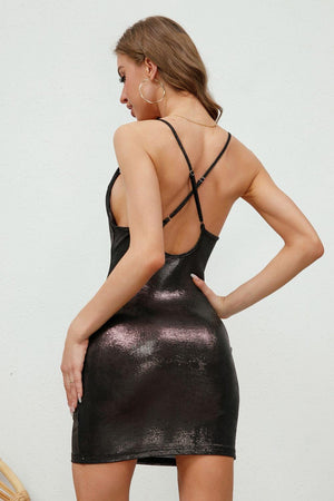 Backless Cowl Neck Pencil Dress - StyleLure