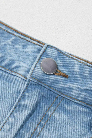 Bubble Hem Denim Mini Skirt - StyleLure