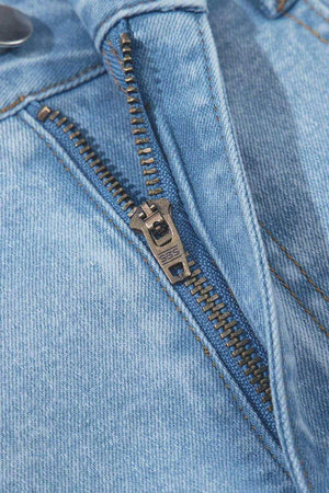 Bubble Hem Denim Mini Skirt - StyleLure