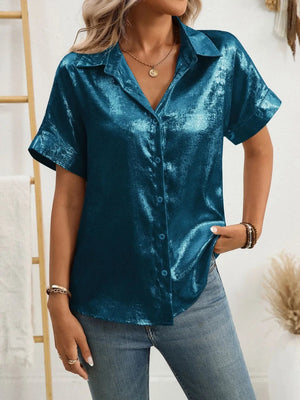 Button Up Short Sleeve Shirt - StyleLure
