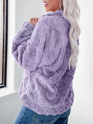 Cozy Fleece Quarter Zip Sweatshirt - StyleLure