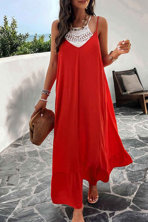 Devine Backless Maxi Cami Dress with Pockets - StyleLure