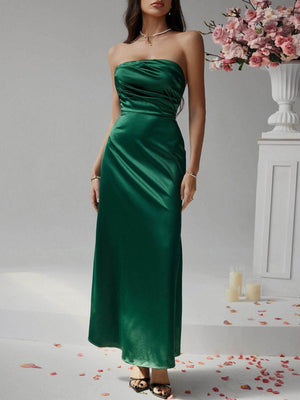 Devine Ruched Tube Maxi Dress - StyleLure