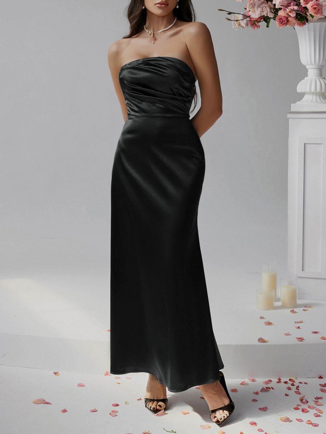 Devine Ruched Tube Maxi Dress - StyleLure