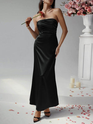 Devine Ruched Tube Maxi Dress - StyleLure