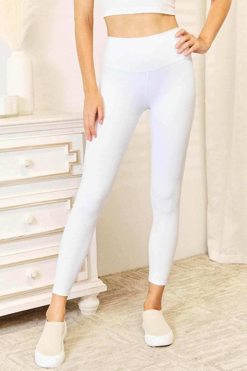 Double Take Wide Waistband Sports Leggings - StyleLure