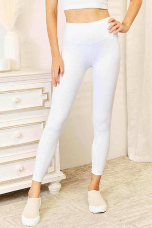 Double Take Wide Waistband Sports Leggings - StyleLure