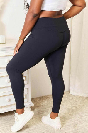 Double Take Wide Waistband Sports Leggings - StyleLure