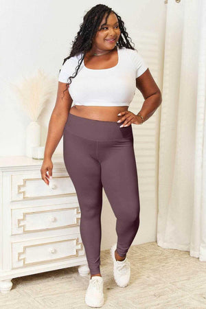 Double Take Wide Waistband Sports Leggings - StyleLure