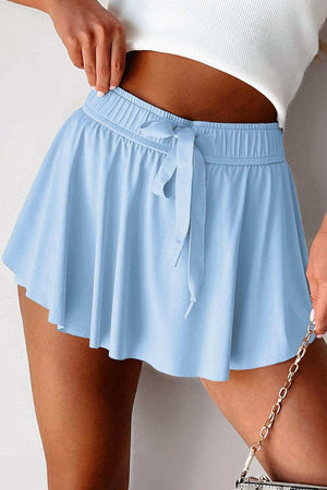 Drawstring High Waist Lined Active Skorts - StyleLure