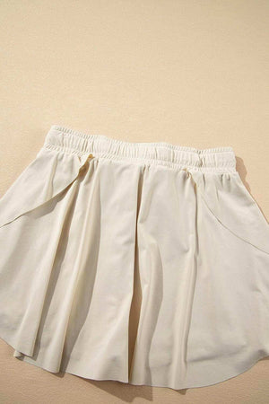 Drawstring High Waist Lined Active Skorts - StyleLure