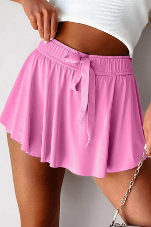 Drawstring High Waist Lined Active Skorts - StyleLure