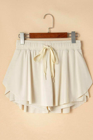 Drawstring High Waist Lined Active Skorts - StyleLure