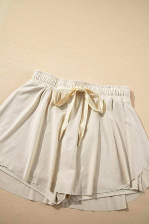 Drawstring High Waist Lined Active Skorts - StyleLure