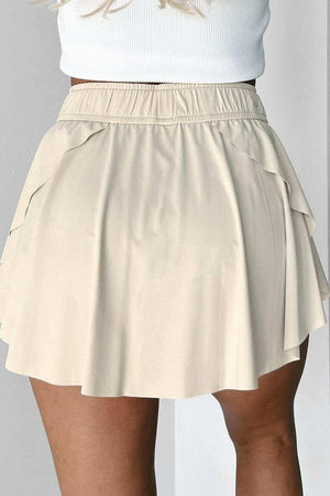 Drawstring High Waist Lined Active Skorts - StyleLure