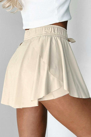 Drawstring High Waist Lined Active Skorts - StyleLure