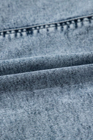 Drawstring High Waist Pocketed Denim Shorts - StyleLure