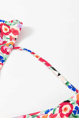 Floral Half Sleeve Deep V Neck Cutout Back Maxi Dress - StyleLure