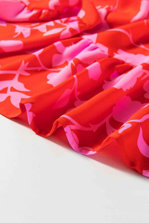 Floral Puff Sleeve Sweetheart Neck Ruffled Mini Dress - StyleLure