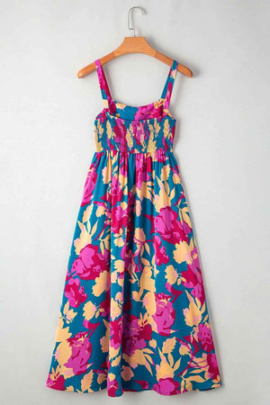 Floral Square Neck Cami Dress with Pockets - StyleLure