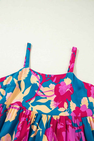 Floral Square Neck Cami Dress with Pockets - StyleLure