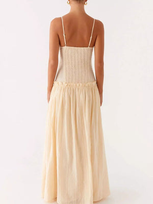 Frill Spaghetti Strap Maxi Dress - StyleLure