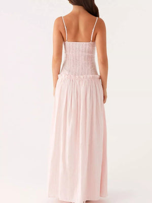 Frill Spaghetti Strap Maxi Dress - StyleLure