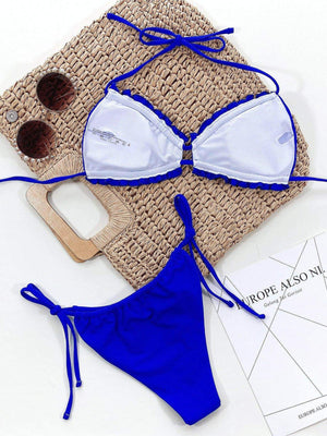 Frill Trill Halter Neck Bikini Set - StyleLure