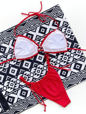 Frill Trill Halter Neck Bikini Set - StyleLure