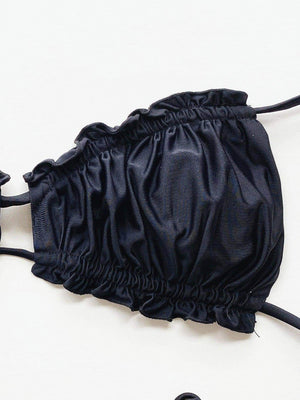 Frill Trill Halter Neck Bikini Set - StyleLure