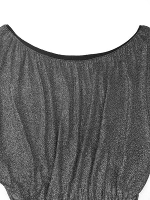 Glitter One Shoulder Long Sleeve Wide Leg Jumpsuit - StyleLure