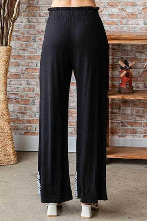 Heimish Full Size Solid Damask Casual Pants Plus Size - StyleLure