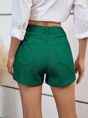 High Waist Denim Shorts - StyleLure