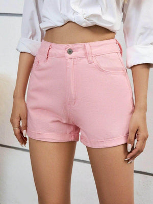 High Waist Denim Shorts - StyleLure