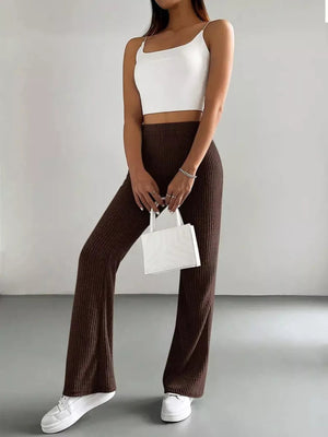 High Waist Flare Pants - StyleLure