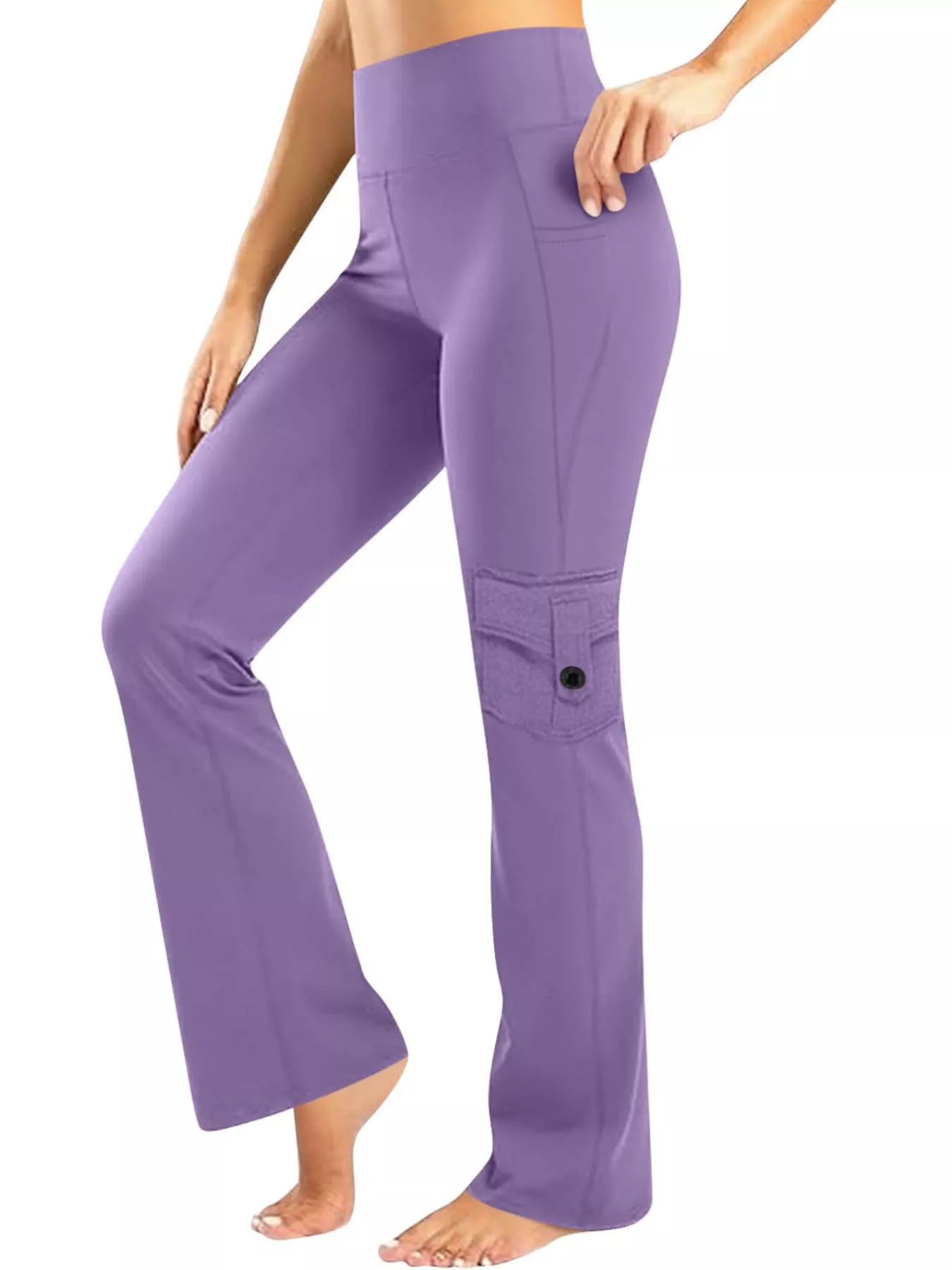 High - Waisted Yoga Pants with Pockets - StyleLure