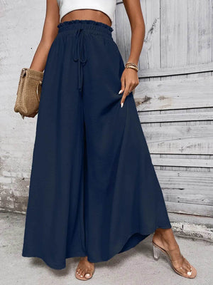 Honey Tied High Waist Wide Leg Pants - StyleLure