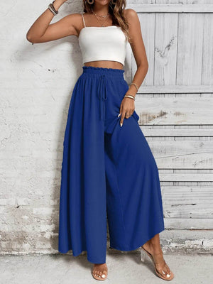 Honey Tied High Waist Wide Leg Pants - StyleLure