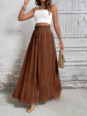 Honey Tied High Waist Wide Leg Pants - StyleLure