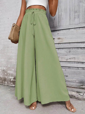 Honey Tied High Waist Wide Leg Pants - StyleLure