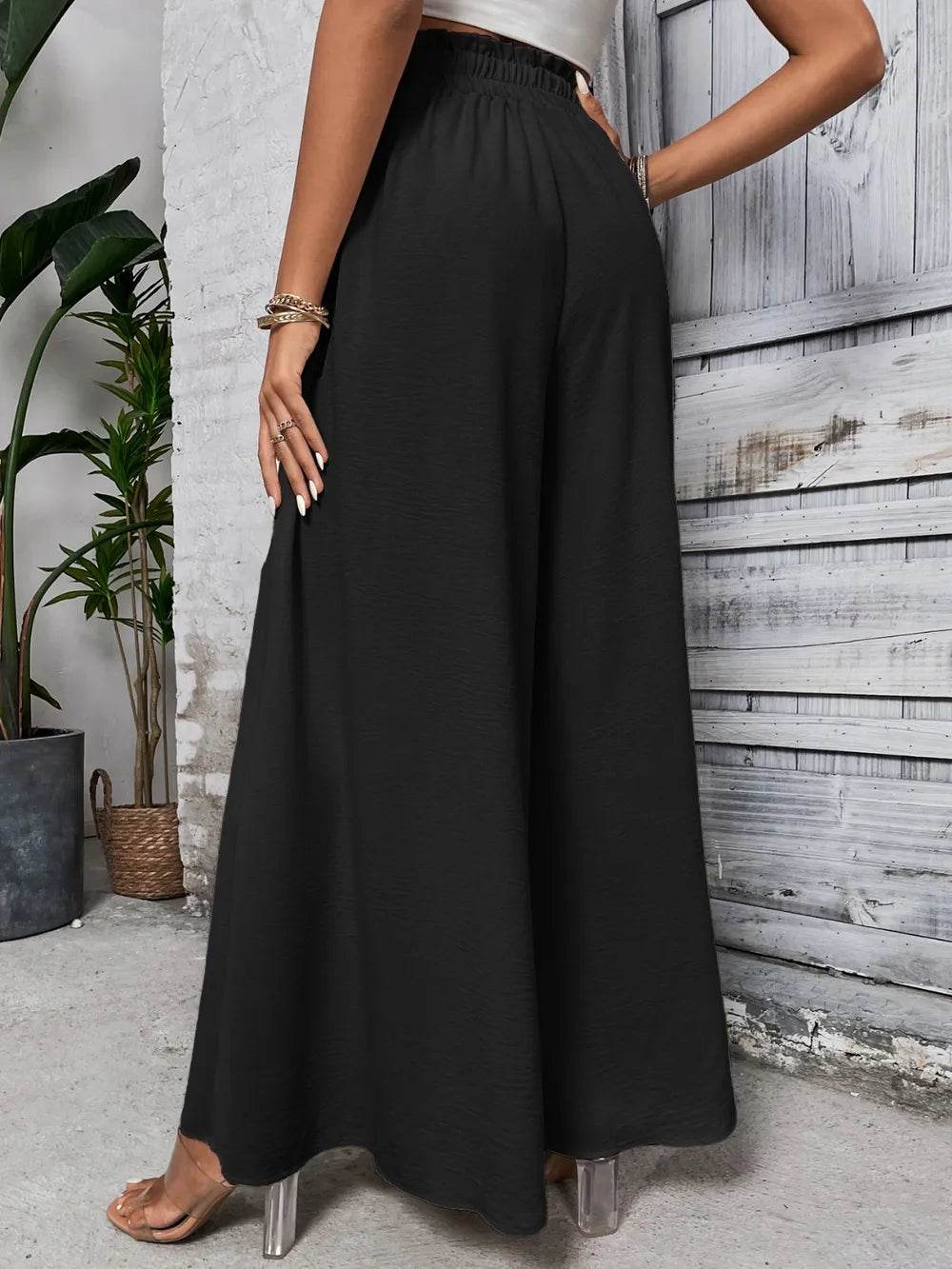 Honey Tied High Waist Wide Leg Pants - StyleLure