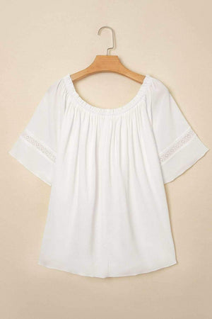 Lace Detail Off - Shoulder Blouse - StyleLure