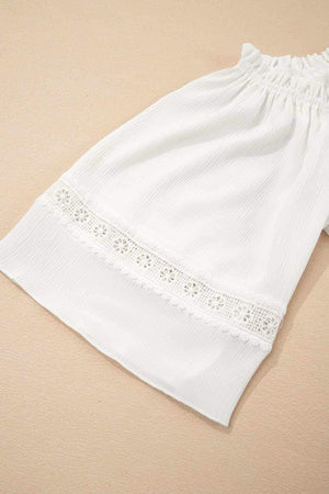 Lace Detail Off - Shoulder Blouse - StyleLure