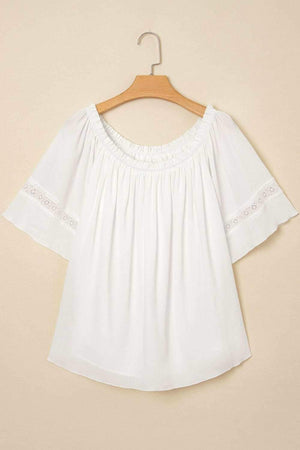 Lace Detail Off - Shoulder Blouse - StyleLure
