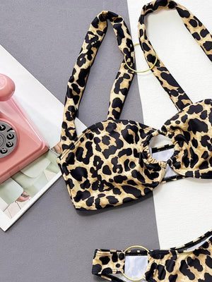 Leopard Ring Detail Bikini Set - StyleLure