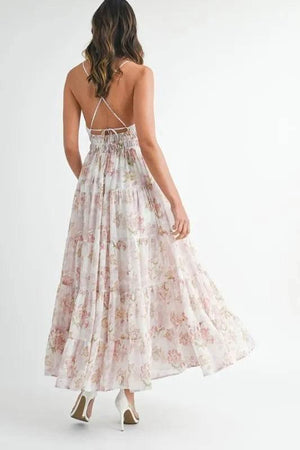 MABLE Floral Print Tiered Cami Maxi Dress - StyleLure