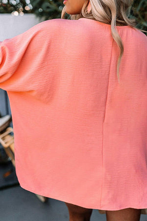 MAMA Round Neck Lantern Sleeve Blouse - StyleLure