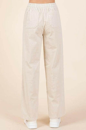 Mittoshop Corduroy Back Elastic Waist Pants - StyleLure