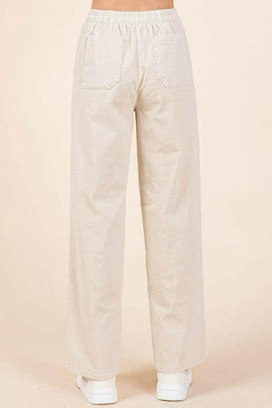 Mittoshop Corduroy Back Elastic Waist Pants - StyleLure