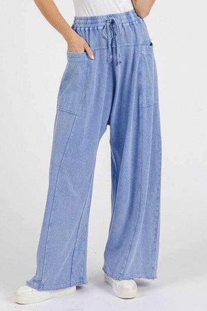 Mittoshop Mineral Wash Elastic Waist Baarrel Leg Baggy Pants - StyleLure